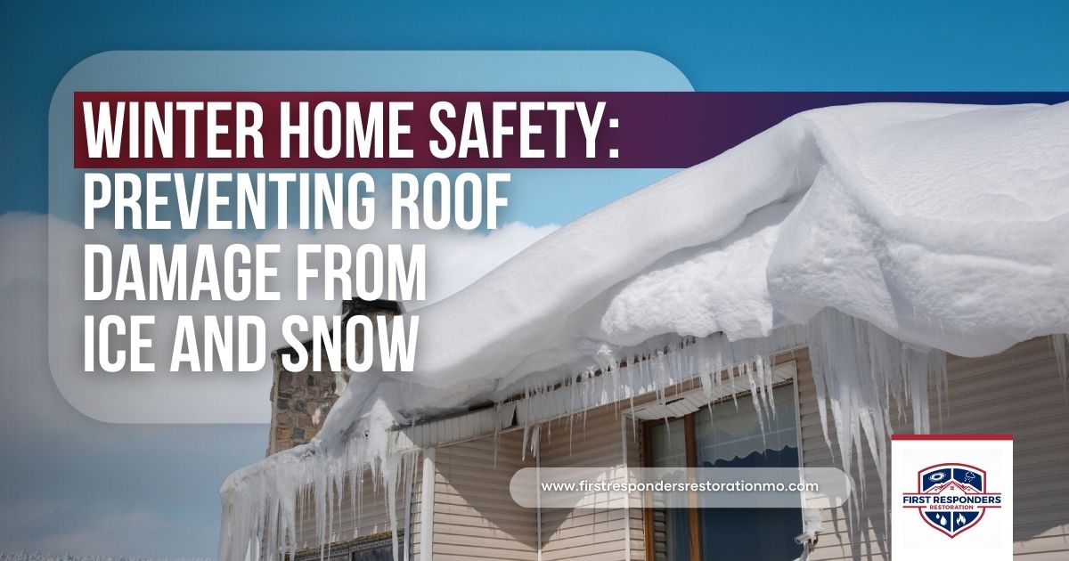 Snow-covered roof with icicles hanging from the edges.